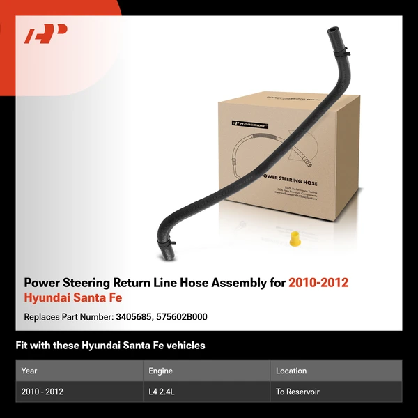 Power Steering Return Line Hose Assembly for 2010-2012 Hyundai Santa Fe