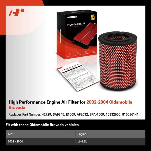High Performance Engine Air Filter for 2002-2004 Oldsmobile Bravada