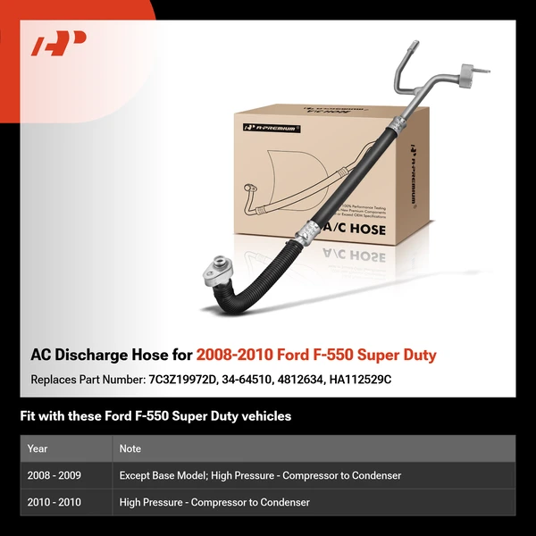 AC Discharge Hose for 2008-2010 Ford F-550 Super Duty