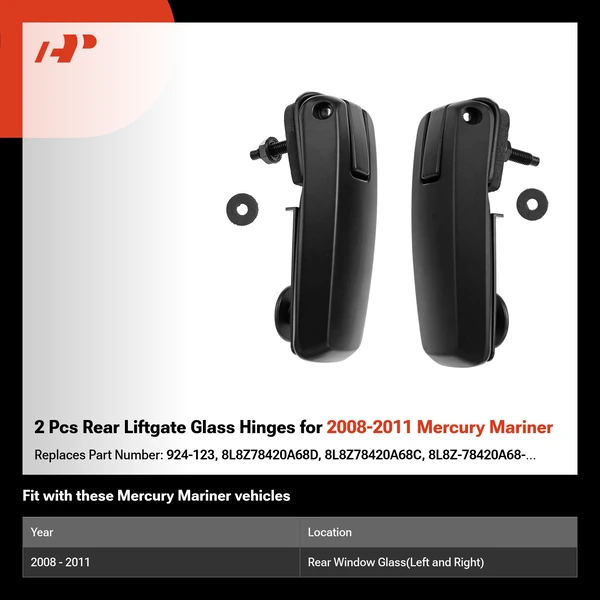 2 Pcs Rear Liftgate Glass Hinges for 2008-2011 Mercury Mariner