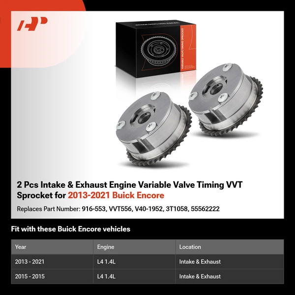 2 Pcs Intake & Exhaust Engine Variable Valve Timing VVT Sprocket for 2013-2021 Buick Encore