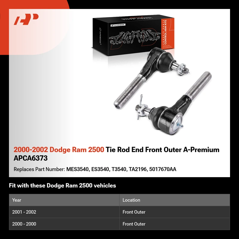 2000-2002 Dodge Ram 2500 Tie Rod End Front Outer A-Premium APCA6373