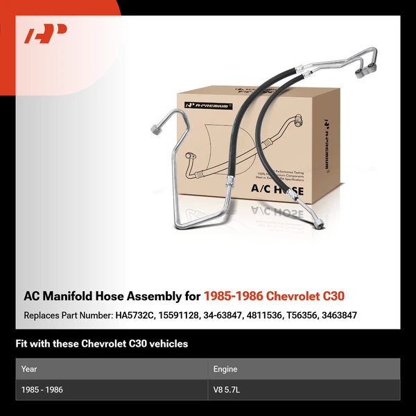 AC Manifold Hose Assembly for 1985-1986 Chevrolet C30