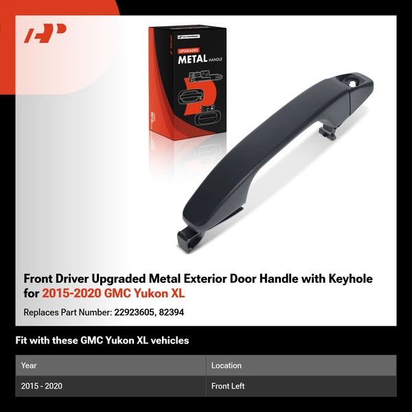 Front Driver Upgraded Metal Exterior Door Handle with Keyhole for 2015-2020 GMC Yukon XL
