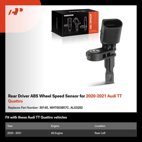 Rear Driver ABS Wheel Speed Sensor for 2020-2021 Audi TT Quattro