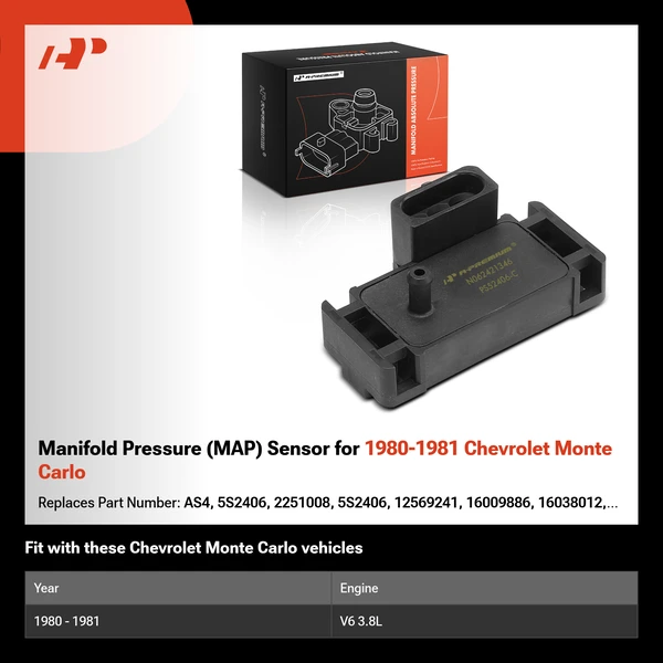 Manifold Pressure (MAP) Sensor for 1980-1981 Chevrolet Monte Carlo