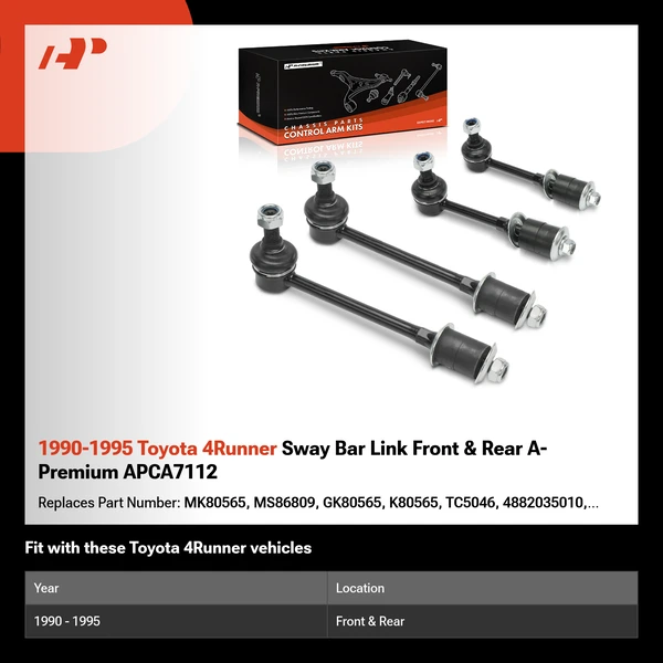 1990-1995 Toyota 4Runner Sway Bar Link Front & Rear A-Premium APCA7112