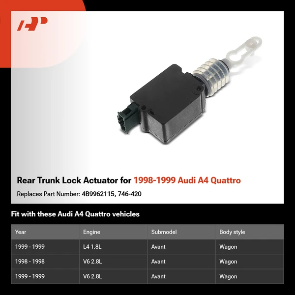 Rear Trunk Lock Actuator for 1998-1999 Audi A4 Quattro