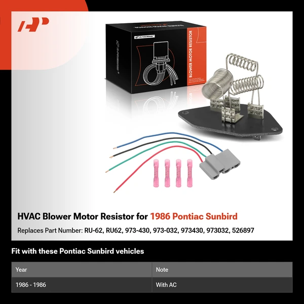 HVAC Blower Motor Resistor for 1986 Pontiac Sunbird