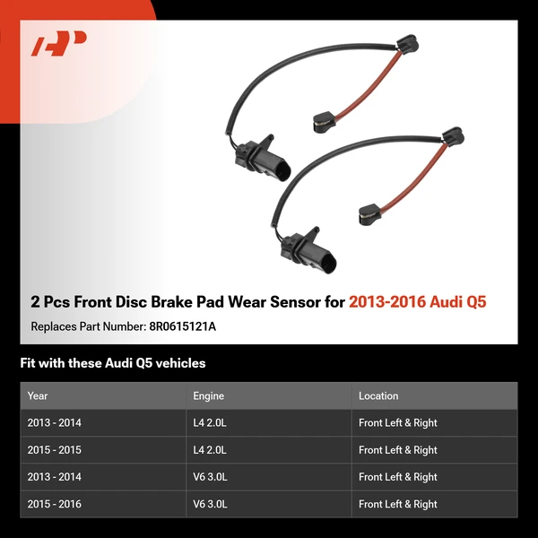 2 Pcs Front Disc Brake Pad Wear Sensor for 2013-2016 Audi Q5