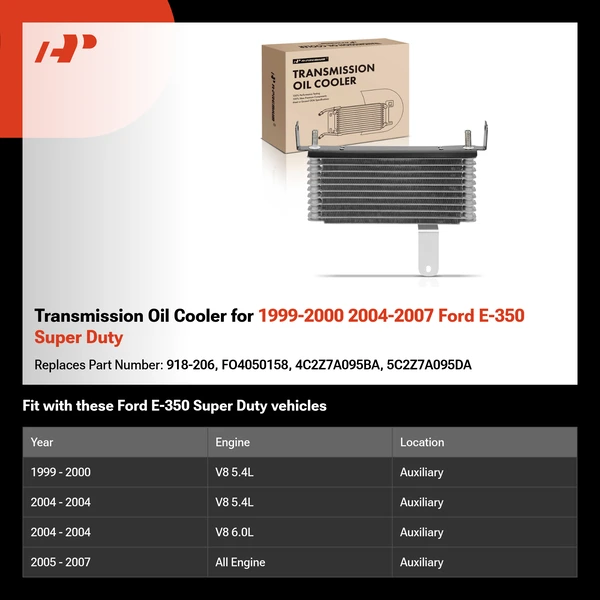 Transmission Oil Cooler for 1999-2000 2004-2007 Ford E-350 Super Duty