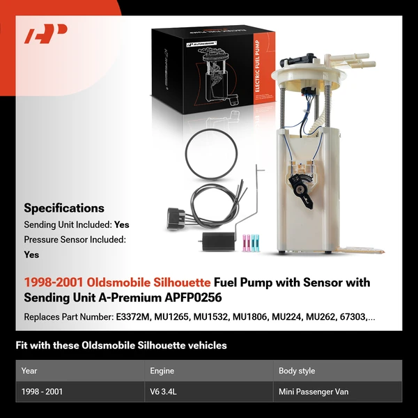 1998-2001 Oldsmobile Silhouette Fuel Pump with Sensor with Sending Unit A-Premium APFP0256