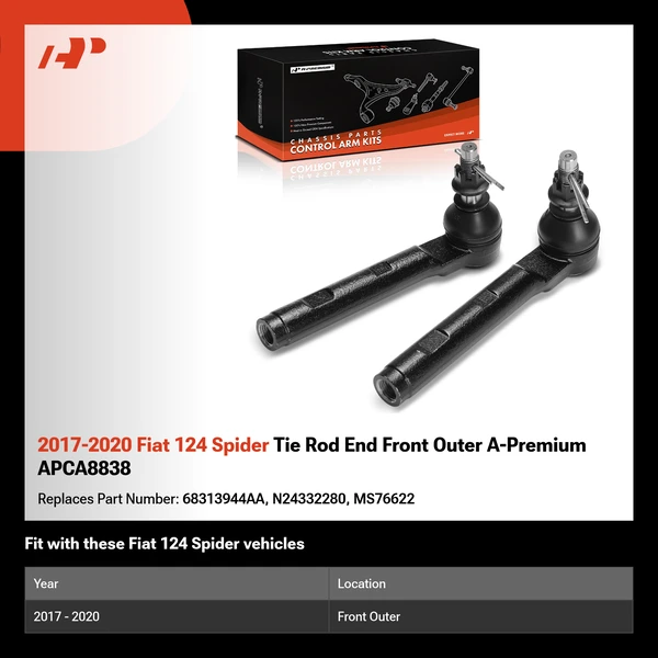 2017-2020 Fiat 124 Spider Tie Rod End Front Outer A-Premium APCA8838