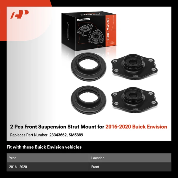 2 Pcs Front Suspension Strut Mount for 2016-2020 Buick Envision
