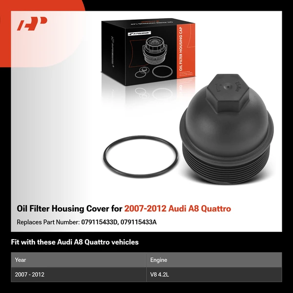 Oil Filter Housing Cover for 2007-2012 Audi A8 Quattro