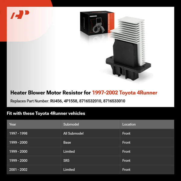 Heater Blower Motor Resistor for 1997-2002 Toyota 4Runner