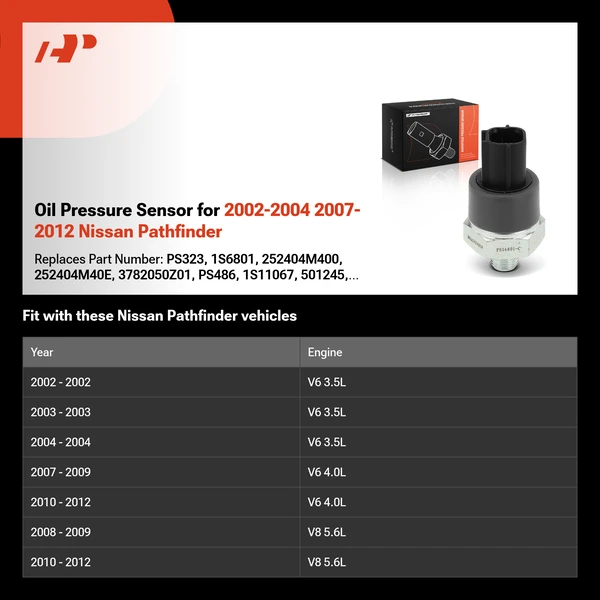 Oil Pressure Sensor for 2002-2004 2007-2012 Nissan Pathfinder