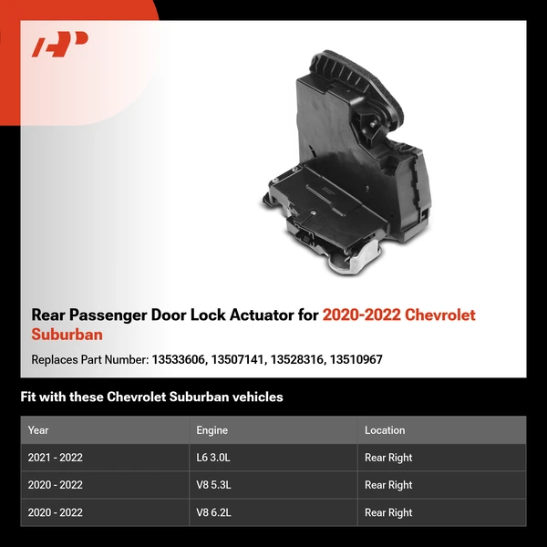 Rear Passenger Door Lock Actuator for 2020-2022 Chevrolet Suburban