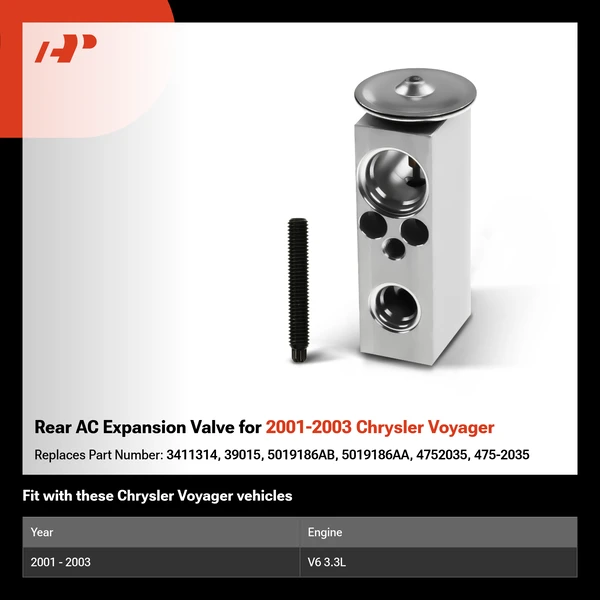 Rear AC Expansion Valve for 2001-2003 Chrysler Voyager