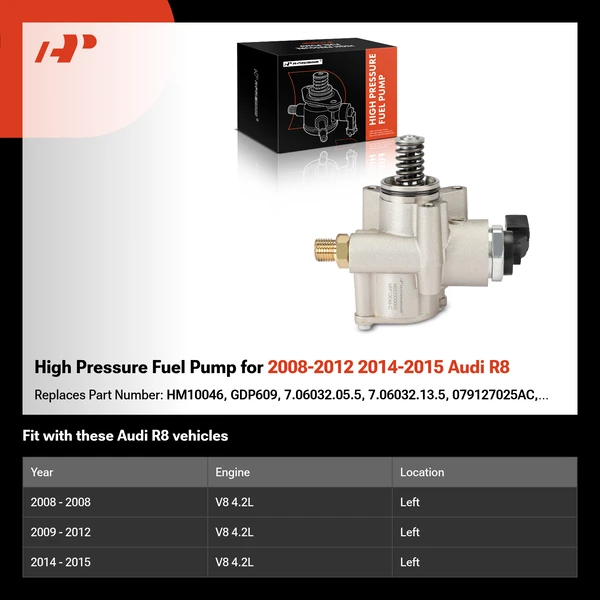 High Pressure Fuel Pump for 2008-2012 2014-2015 Audi R8