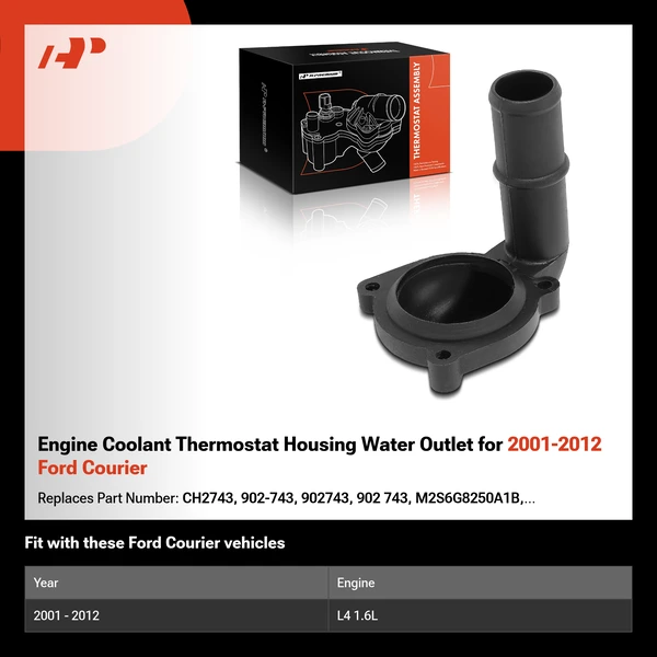 Engine Coolant Thermostat Housing Water Outlet for 2001-2012 Ford Courier