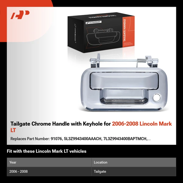 Tailgate Chrome Handle with Keyhole for 2006-2008 Lincoln Mark LT