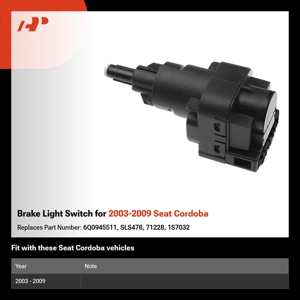 Brake Light Switch for 2003-2009 Seat Cordoba