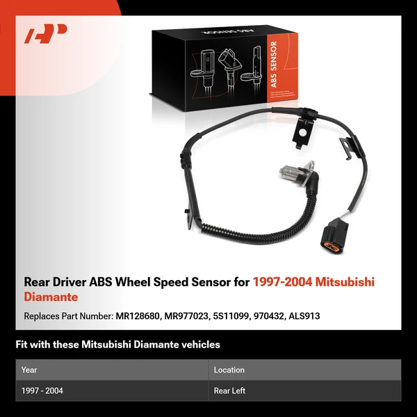 Rear Driver ABS Wheel Speed Sensor for 1997-2004 Mitsubishi Diamante