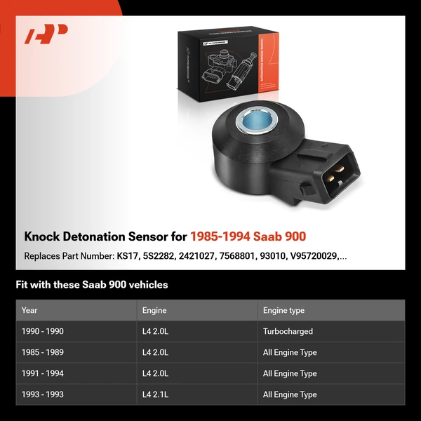 Knock Detonation Sensor for 1985-1994 Saab 900