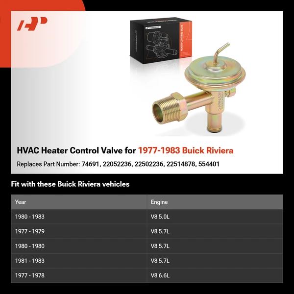 HVAC Heater Control Valve for 1977-1983 Buick Riviera