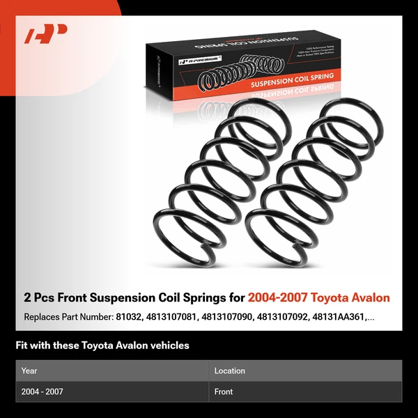 2 Pcs Front Suspension Coil Springs for 2004-2007 Toyota Avalon