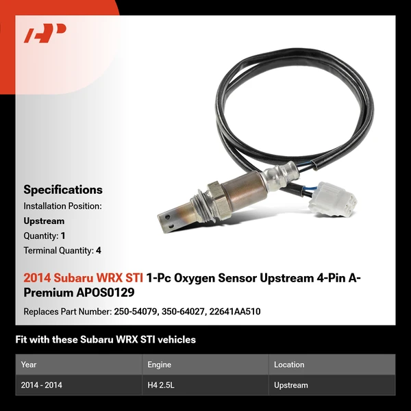 2014 Subaru WRX STI 1-Pc Oxygen Sensor Upstream 4-Pin A-Premium APOS0129