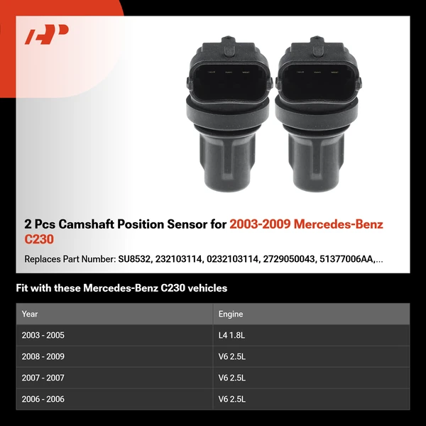 2 Pcs Camshaft Position Sensor for 2003-2009 Mercedes-Benz C230