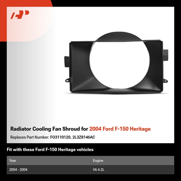 Radiator Cooling Fan Shroud for 2004 Ford F-150 Heritage