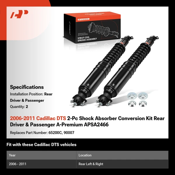 2006-2011 Cadillac DTS 2-Pc Shock Absorber Conversion Kit Rear Driver & Passenger A-Premium APSA2466