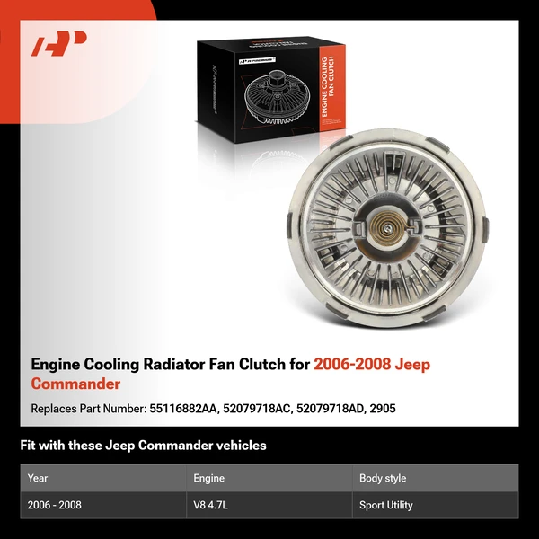 Engine Cooling Radiator Fan Clutch for 2006-2008 Jeep Commander