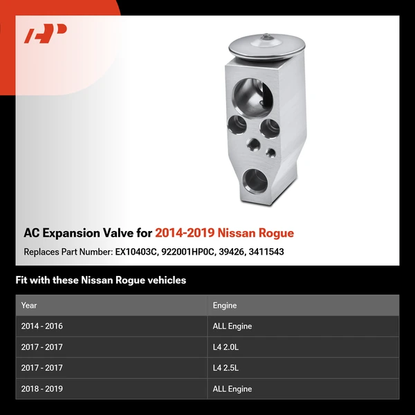 AC Expansion Valve for 2014-2019 Nissan Rogue