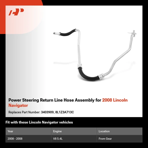 Power Steering Return Line Hose Assembly for 2008 Lincoln Navigator