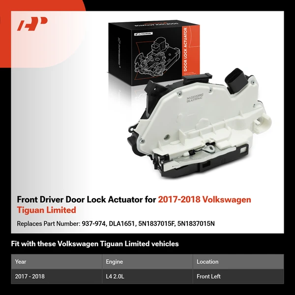 Front Driver Door Lock Actuator for 2017-2018 Volkswagen Tiguan Limited