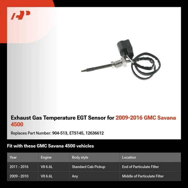 Exhaust Gas Temperature EGT Sensor for 2009-2016 GMC Savana 4500