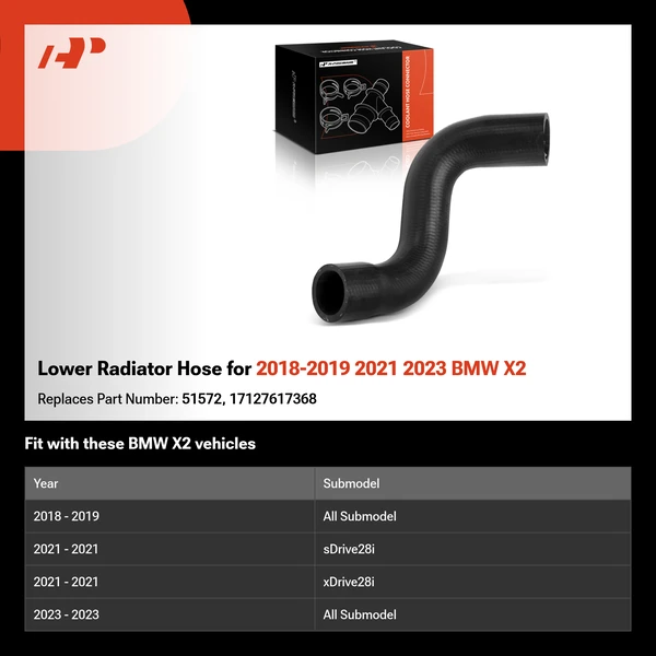 Lower Radiator Hose for 2018-2019 2021 2023 BMW X2