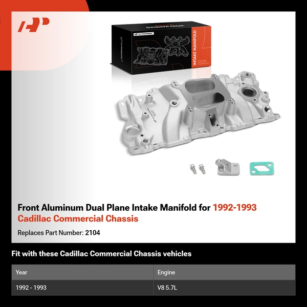 Front Aluminum Dual Plane Intake Manifold for 1992-1993 Cadillac Commercial Chassis