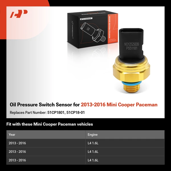 Oil Pressure Switch Sensor for 2013-2016 Mini Cooper Paceman