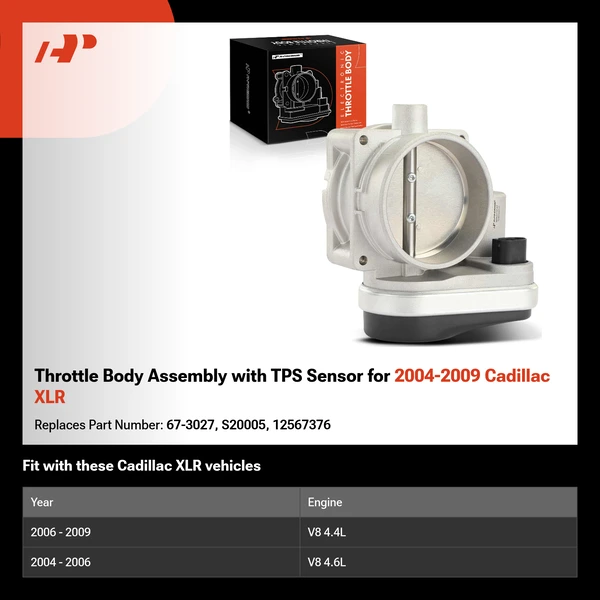 Throttle Body Assembly with TPS Sensor for 2004-2009 Cadillac XLR