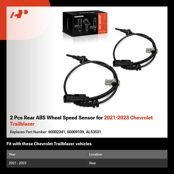 2 Pcs Rear ABS Wheel Speed Sensor for 2021-2023 Chevrolet Trailblazer
