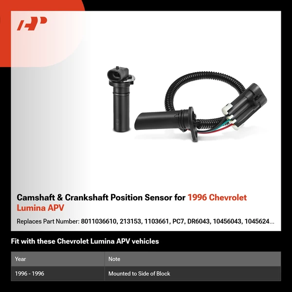 Camshaft & Crankshaft Position Sensor for 1996 Chevrolet Lumina APV