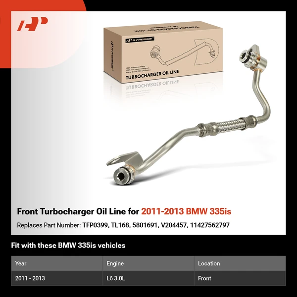 Front Turbocharger Oil Line for 2011-2013 BMW 335is
