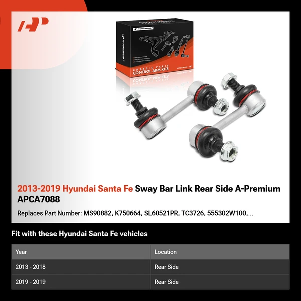 2013-2019 Hyundai Santa Fe Sway Bar Link Rear Side A-Premium APCA7088