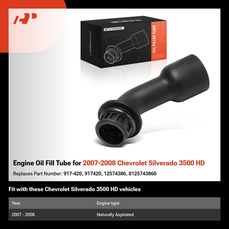 Engine Oil Fill Tube for 2007-2008 Chevrolet Silverado 3500 HD