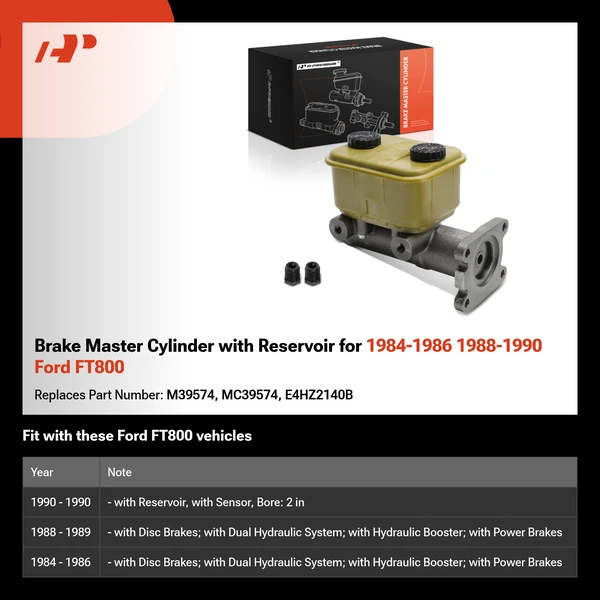 Brake Master Cylinder with Reservoir for 1984-1986 1988-1990 Ford FT800